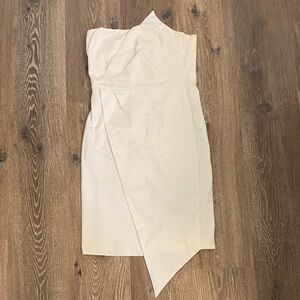Lulu's White One Shoulder Sheath Cocktail Dress